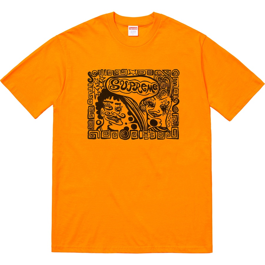 Supreme faces tee sales bright orange